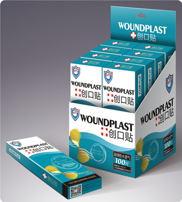 第1时间超弹防水透气创口贴家庭常备防护用品10人份/盒*10小盒=100人